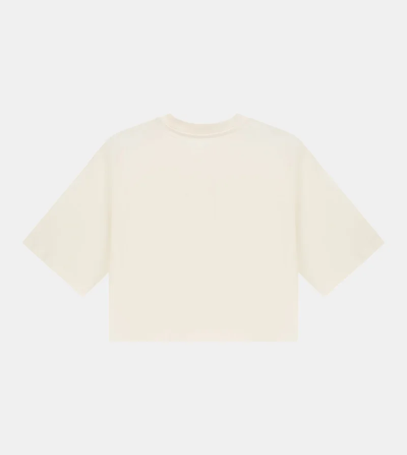إف5 Women's Boxy Fit Cropped T-Shirt - Beige